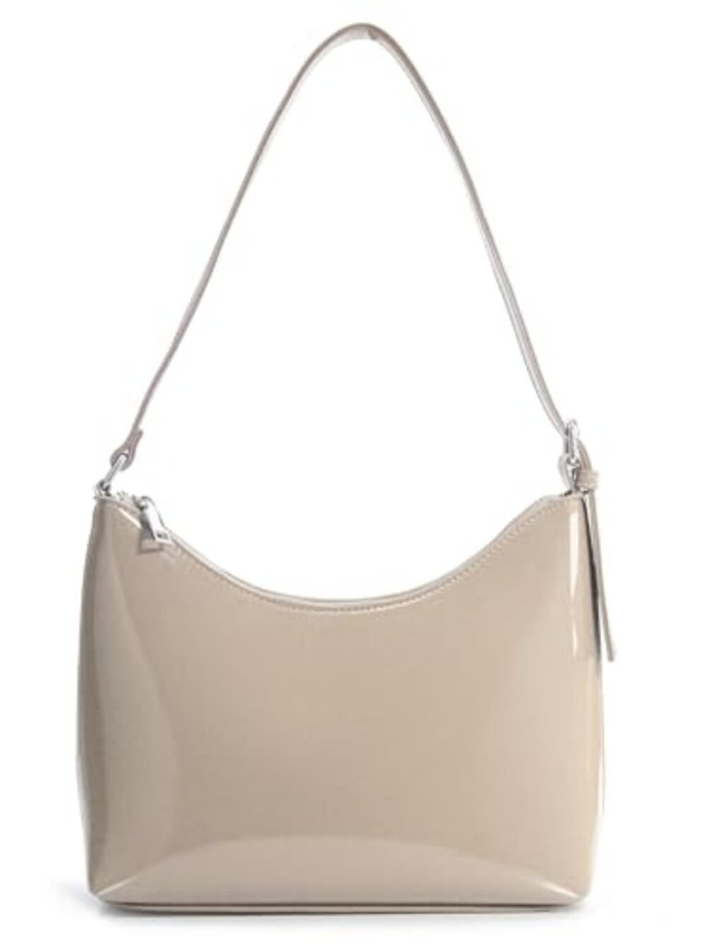 Minimalist Faux Patent Leather Shoulder Bag Shiny Women Purse Y2K Style